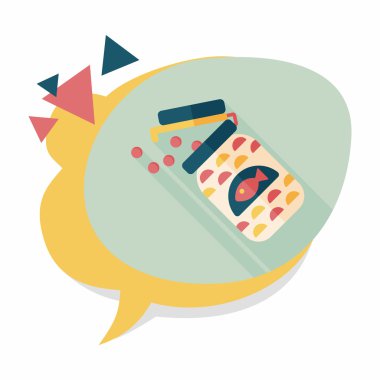 Uzun Gölge, eps10 düz simgesiyle beslemek evde beslenen hayvan balık