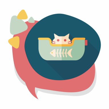 Uzun Gölge, eps10 ile evde beslenen hayvan yatak düz simgesi