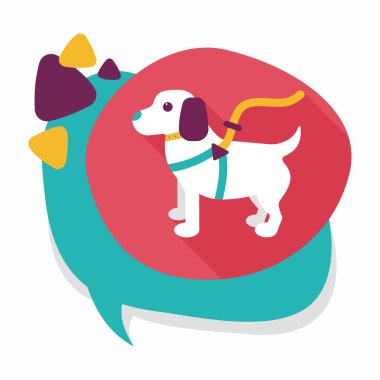 Uzun Gölge, eps10 ile evde beslenen hayvan köpek düz simgesi