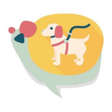 Uzun Gölge, eps10 ile evde beslenen hayvan köpek düz simgesi