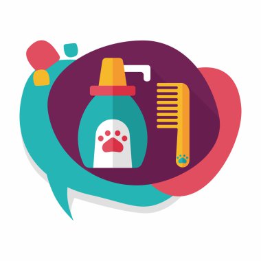 Uzun Gölge, eps10 ile evde beslenen hayvan şampuan düz simgesi