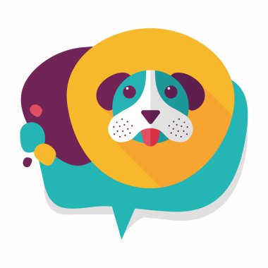 Uzun Gölge, eps10 ile evde beslenen hayvan köpek düz simgesi