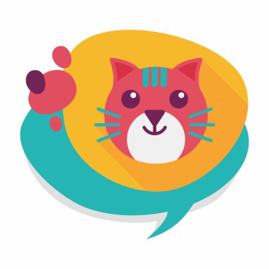 Uzun Gölge, eps10 ile evde beslenen hayvan kedi düz simgesi