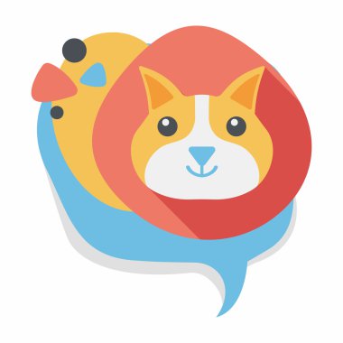 Uzun Gölge, eps10 ile evde beslenen hayvan kedi düz simgesi