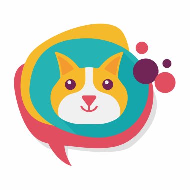 Uzun Gölge, eps10 ile evde beslenen hayvan kedi düz simgesi