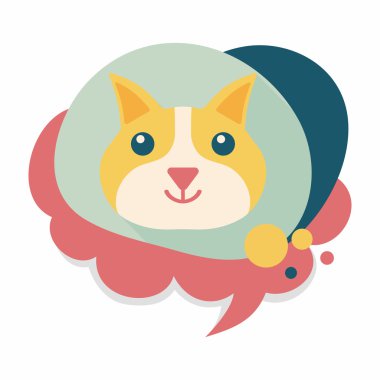 Uzun Gölge, eps10 ile evde beslenen hayvan kedi düz simgesi