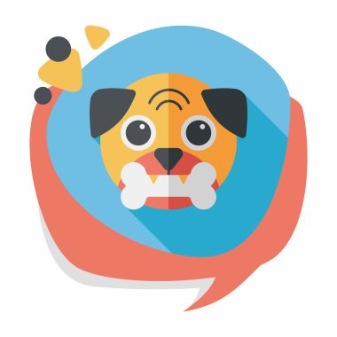 Uzun Gölge, eps10 ile evde beslenen hayvan köpek düz simgesi