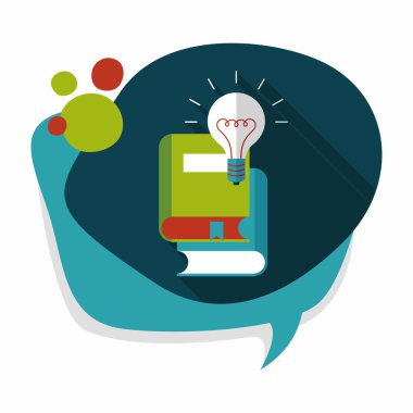 ampul uzun gölge, eps10 ile kitap düz simgesinin üzerine