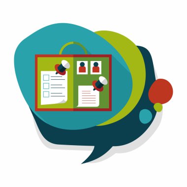 mesaj panosu düz simgesi uzun gölge, eps10 ile