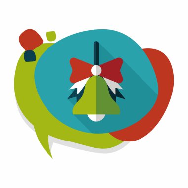 okul zili uzun gölge, eps10 düz simgesiyle