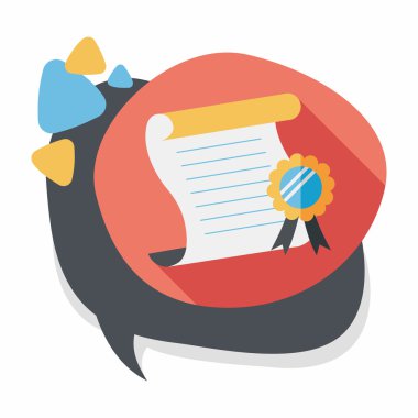 Uzun Gölge, eps10 ile Diploma düz simgesi