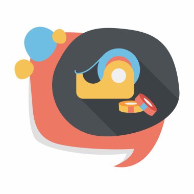 yapışkan bant düz simgesi ile uzun gölge, eps10