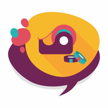 yapışkan bant düz simgesi ile uzun gölge, eps10