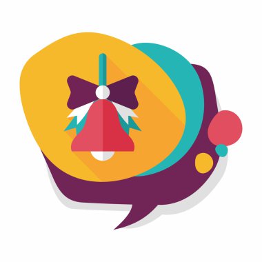 okul zili uzun gölge, eps10 düz simgesiyle