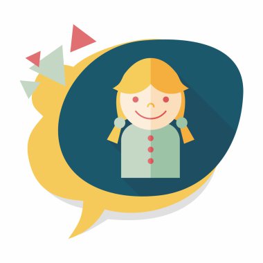 Uzun Gölge, eps10 kız öğrenci düz simgesiyle