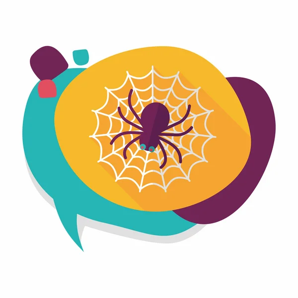 Halloween spider flat ikonen med långa skugga, eps10 — Stock vektor