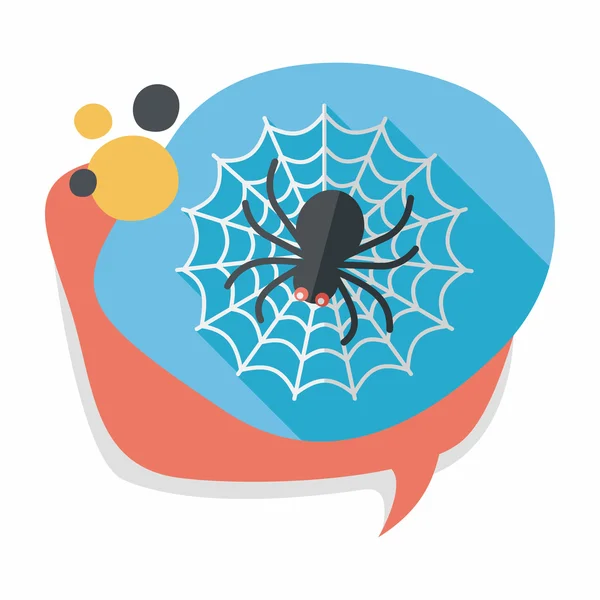 Halloween Spider flat icon with long shadow,eps10 — Stock Vector