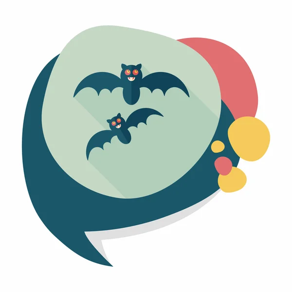 Halloween bat flat ikonen med långa skugga, eps10 — Stock vektor