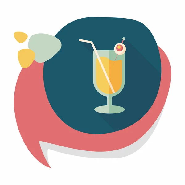 Halloween cocktail platte pictogram met lange schaduw, eps10 — Stockvector