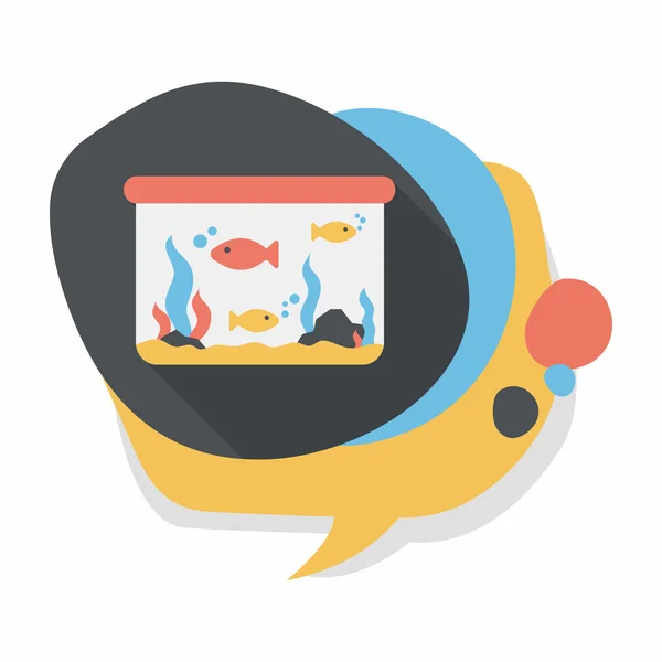 Pet fish flat icon with long shadow, eps10 — стоковый вектор