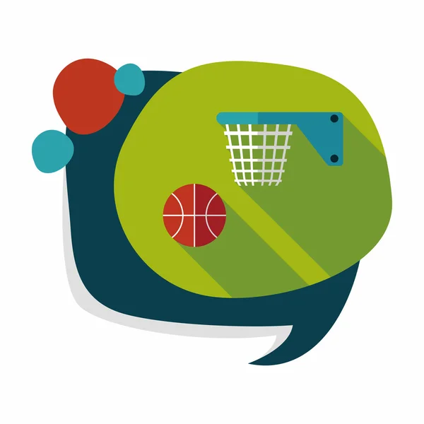 Basketball icône plate avec ombre longue, eps10 — Image vectorielle