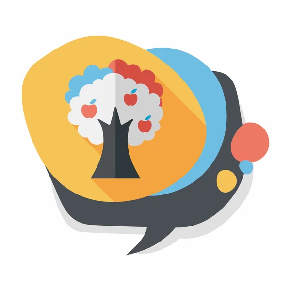 Apple tree flat icon with long shadow,eps10 — Stock vektor