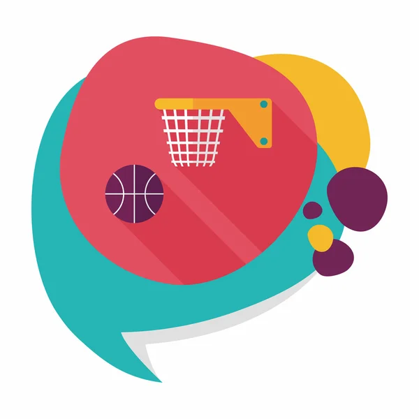 Basketbal ploché ikony s dlouhý stín, eps10 — Stockový vektor