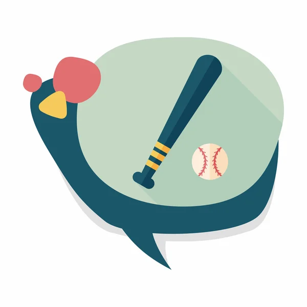 Baseball icône plate avec ombre longue, eps10 — Image vectorielle