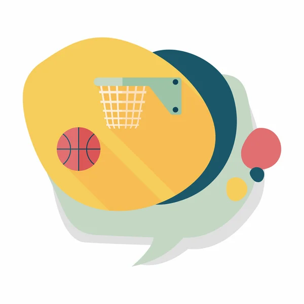 Basketbal platte pictogram met lange schaduw, eps10 — Stockvector