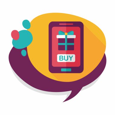 cep telefonu ile uzun gölge, eps10 düz simgesi alışveriş online