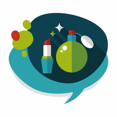 parfüm ve ruj düz simgesi uzun gölge, eps10 ile alışveriş