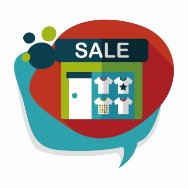 Satılık Mağaza uzun gölge, eps10 düz simgesiyle