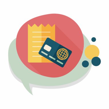 Uzun Gölge, eps10 ile alışveriş kredi kartı fatura düz simgesi