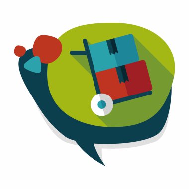 alışveriş arabası düz simgesi uzun gölge, eps10 ile işleme