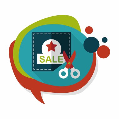 Uzun Gölge, eps10 ile alışveriş Satılık kupon düz simgesi