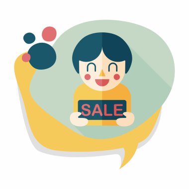 Uzun Gölge, eps10 Satılık Alışverişkoliğin düz simgesiyle