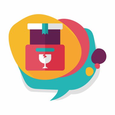 Uzun Gölge, eps10 ile alışveriş kırılgan kutusunu düz simgesi