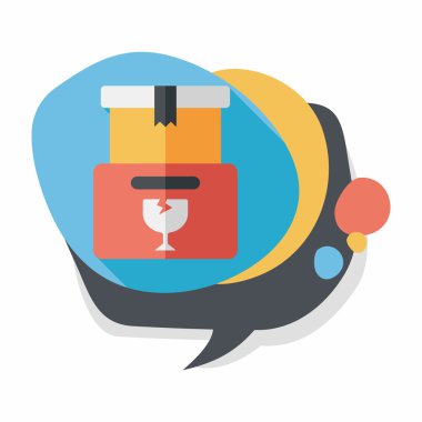 Uzun Gölge, eps10 ile alışveriş kırılgan kutusunu düz simgesi