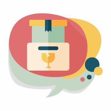 Uzun Gölge, eps10 ile alışveriş kırılgan kutusunu düz simgesi