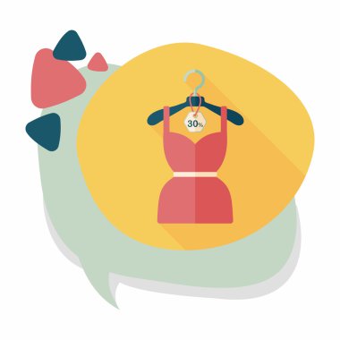 Uzun gölgeli düz elbise ikonu, eps10