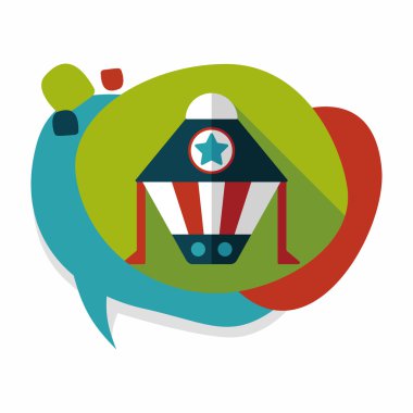 Uzay gemisi ile uzun gölge, eps10 düz simgesi