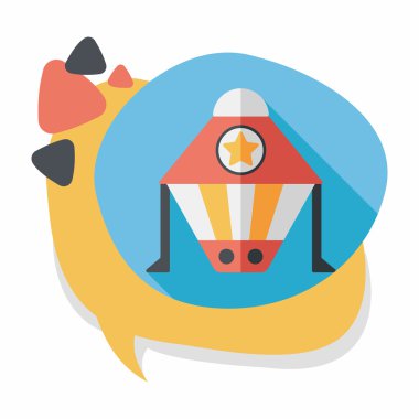 Uzay gemisi ile uzun gölge, eps10 düz simgesi