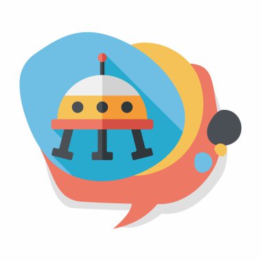 Uzun Gölge, eps10 ile uzay Ufo düz simgesi