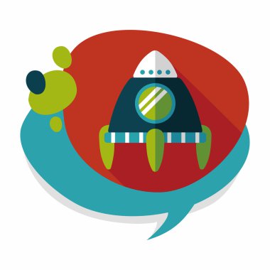 Uzun Gölge, eps10 ile alan roket düz simgesi