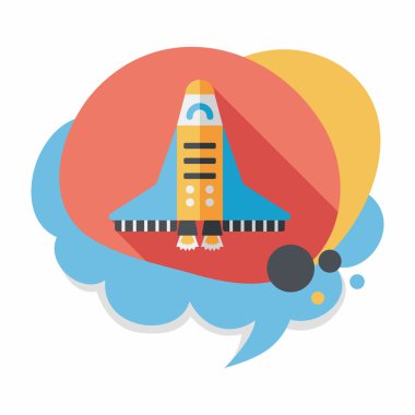 Uzay gemisi ile uzun gölge, eps10 düz simgesi