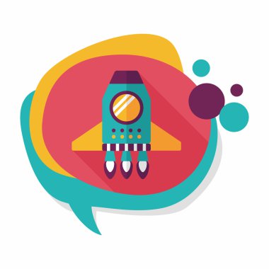 Uzay gemisi ile uzun gölge, eps10 düz simgesi