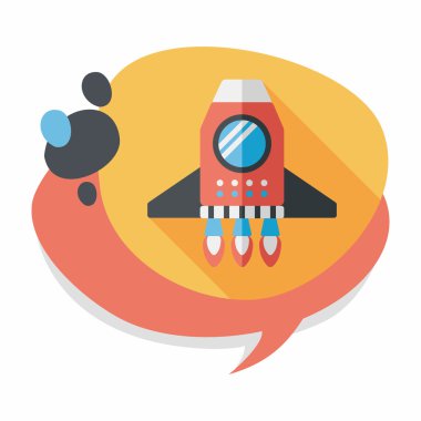 Uzay gemisi ile uzun gölge, eps10 düz simgesi