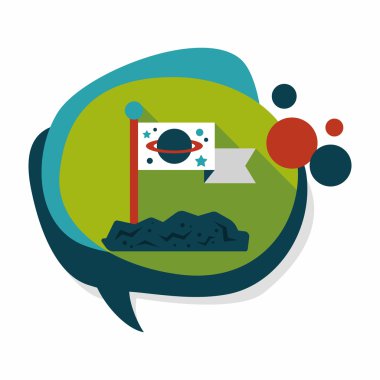 Uzay ay uzun gölge, eps10 yüzey düz simgesi