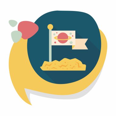 Uzay ay uzun gölge, eps10 yüzey düz simgesi