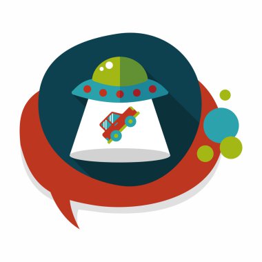 Uzun Gölge, eps10 ile uzay Ufo düz simgesi